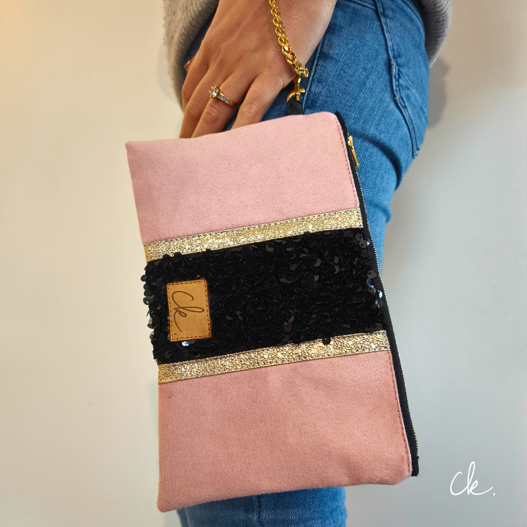 Pochette Belisama rose poudré